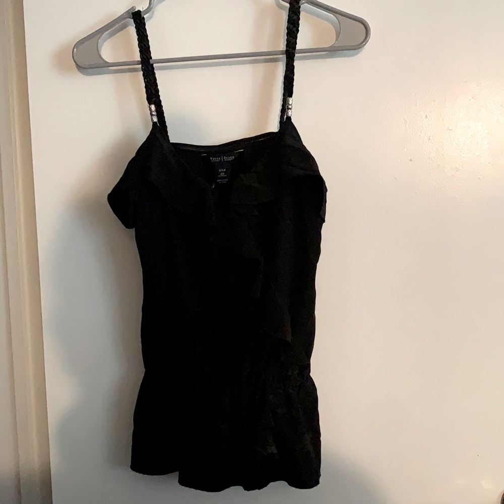 Black, XS, ruffle tank, White House Black Market
